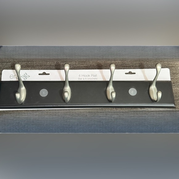 Silver and Black Wall Hook Rail by [Brand] - Picture 1 of 1